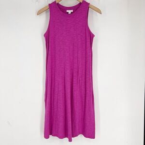 J. Jill XS Magenta Pink Slub Knit Tank Sleeveless Casual Beach Summer Dress‎